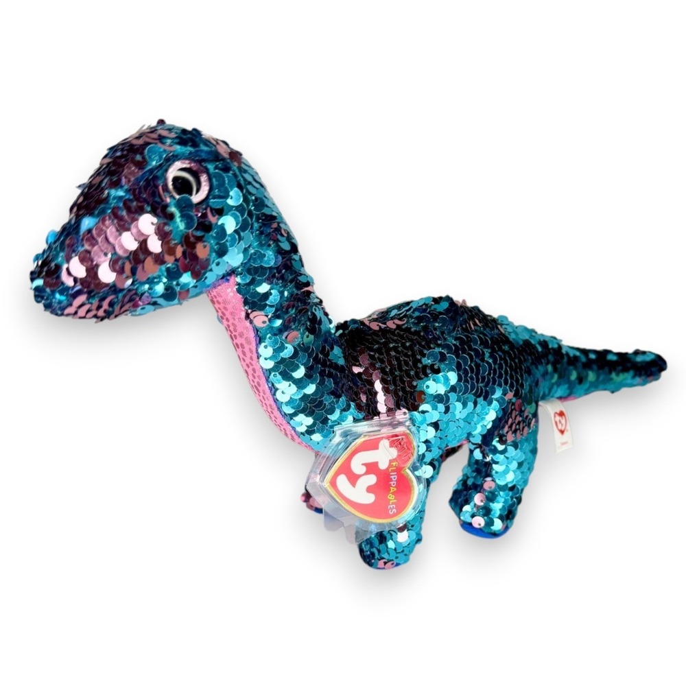 Tremor the Dinosaur | Shimmering Dino | Mint Heart Tag TY Flippables